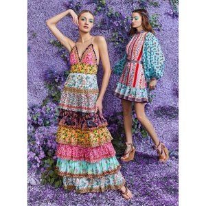 Alice + Olivia Imogene Tier Ruffle Maxi Dress- 2